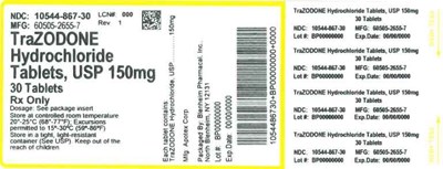 Label (Label Trazadone HCl Tabs 150mg Bpi(10544 867 30) Apotex(60505 2655 7) Rev1)